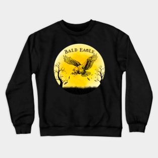 Bald Eagle Halloween Vintage Retro Moon Crewneck Sweatshirt